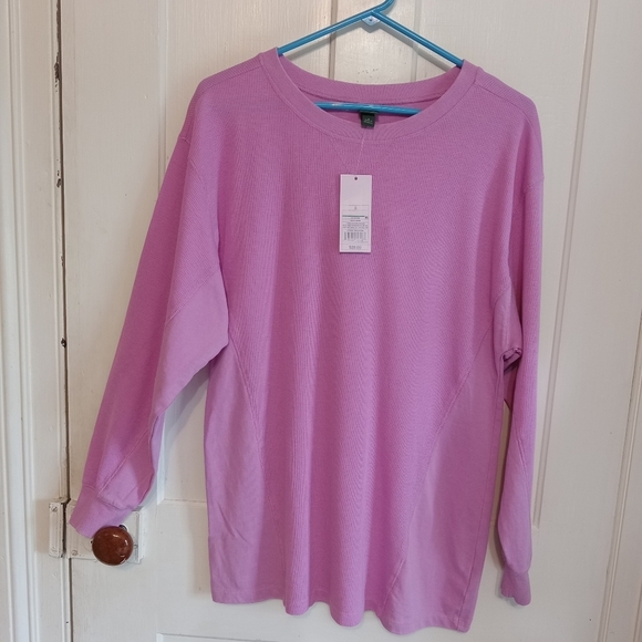 wild fable Tops - Wild Fable NWT Violet Oversized Waffle Knit Longsleeve Tee Small